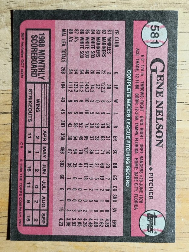 1989 Topps #581 Gene Nelson