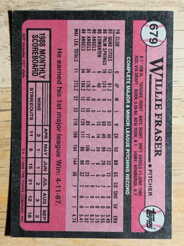 1989 Topps #679 Willie Fraser
