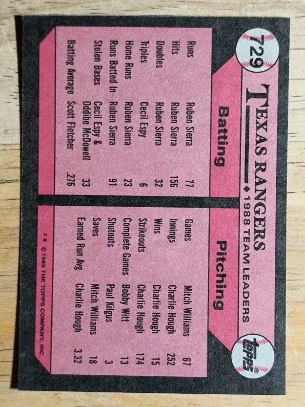 1989 Topps #729 Steve Buechele TL