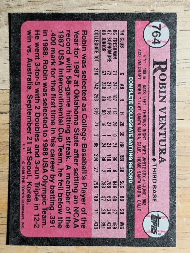 1989 Topps #764 Robin Ventura FDP RC