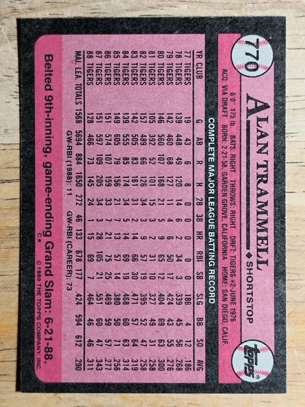1989 Topps #770 Alan Trammell