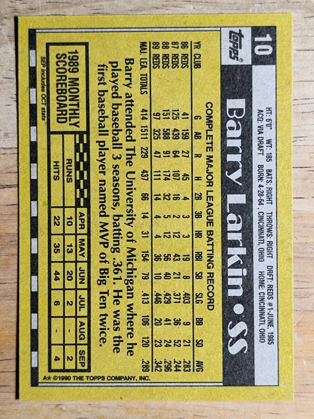 1990 Topps #10 Barry Larkin