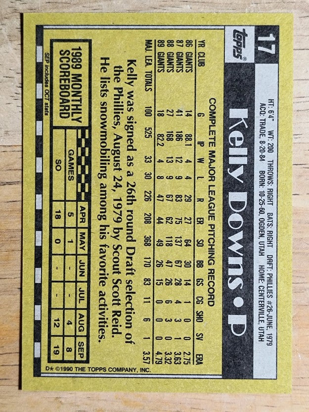 1990 Topps #17 Kelly Downs