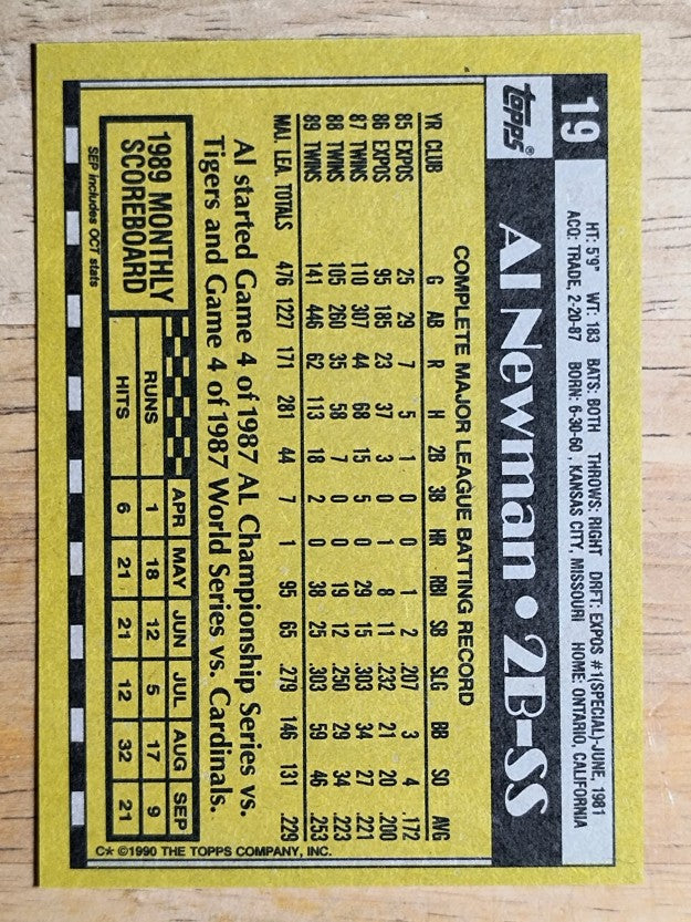 1990 Topps #19 Al Newman