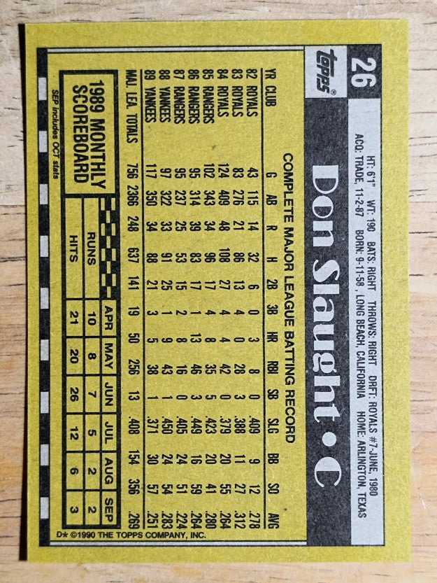 1990 Topps #26 Don Slaught