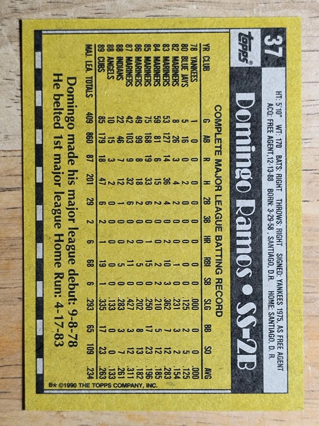 1990 Topps #37 Domingo Ramos