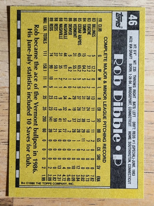 1990 Topps #46 Rob Dibble