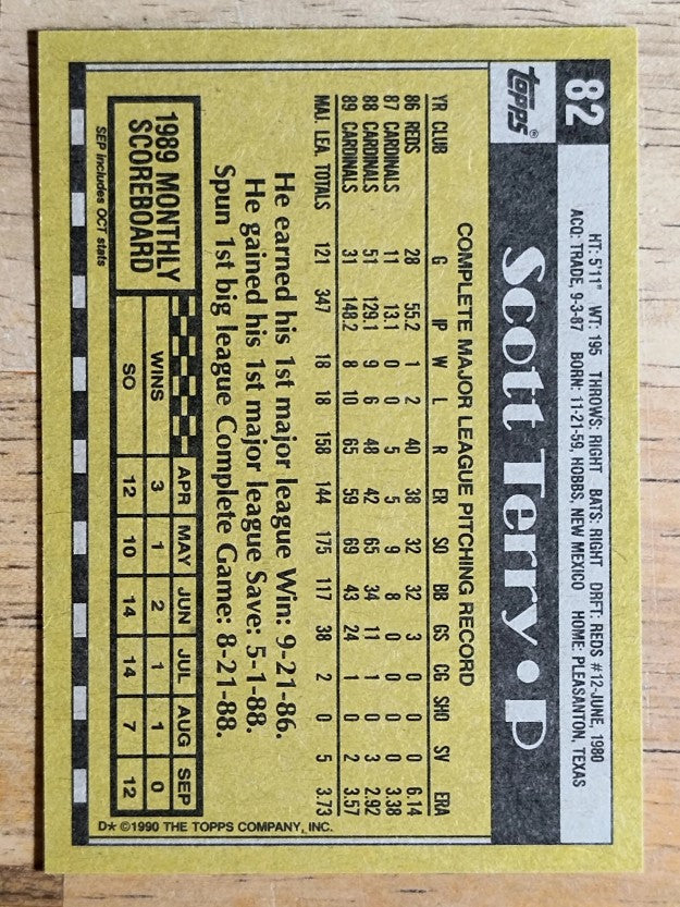 1990 Topps #82 Scott Terry