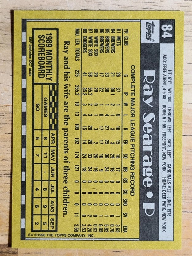 1990 Topps #84 Ray Searage