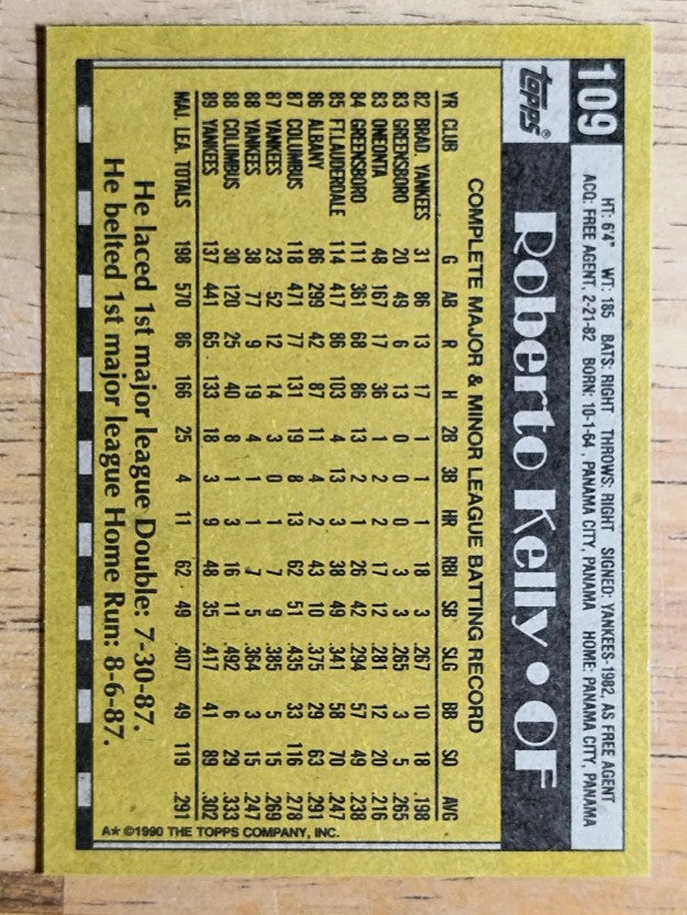 1990 Topps #109 Roberto Kelly
