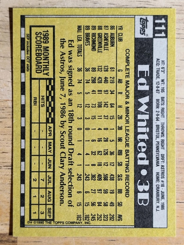 1990 Topps #111 Ed Whited RC