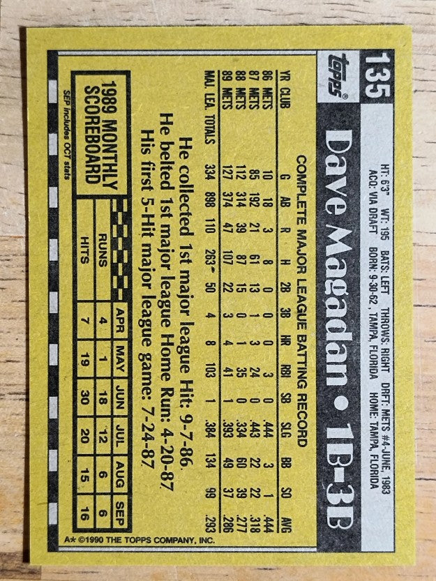 1990 Topps #135 Dave Magadan
