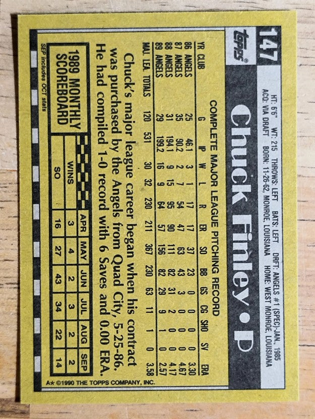 1990 Topps #147 Chuck Finley