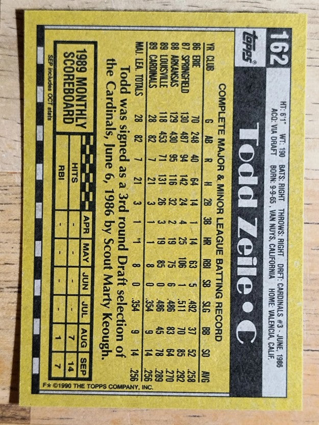 1990 Topps #162 Todd Zeile