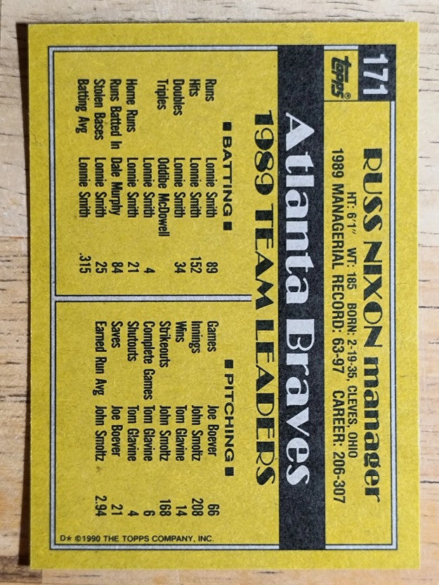 1990 Topps #171 Russ Nixon MG