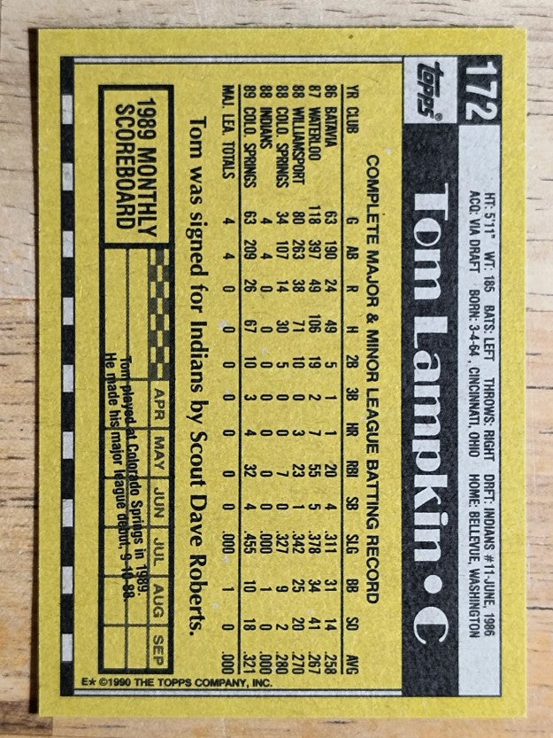 1990 Topps #172 Tom Lampkin