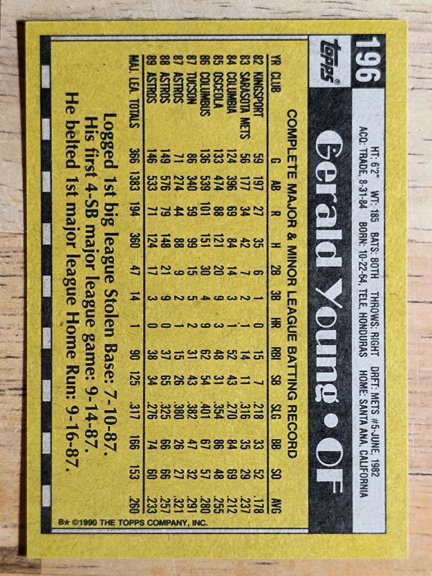 1990 Topps #196 Gerald Young