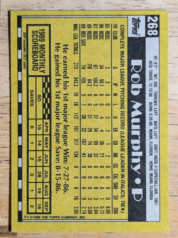 1990 Topps #268 Rob Murphy