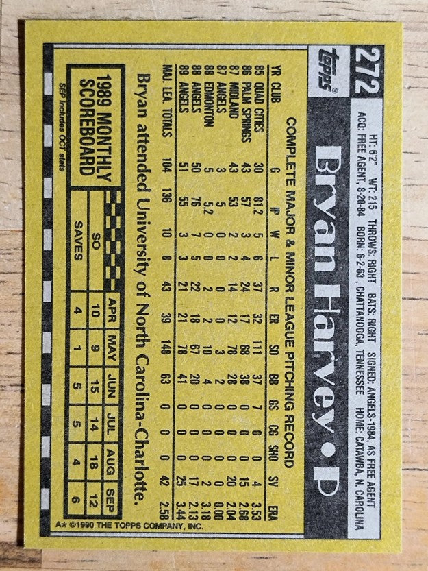 1990 Topps #272 Bryan Harvey