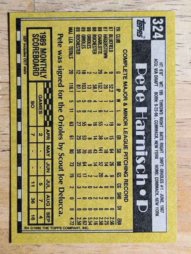 1990 Topps #324 Pete Harnisch
