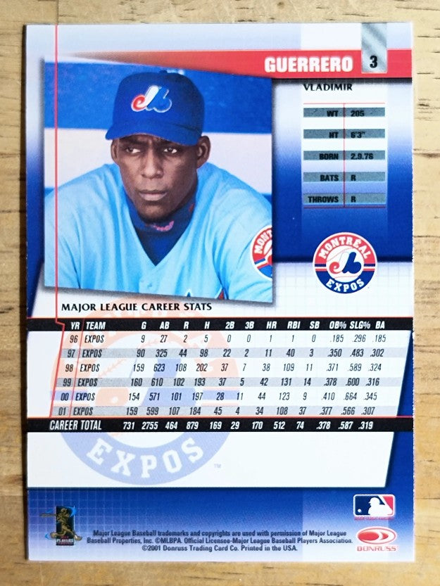 2002 Donruss Best of Fan Club #3 Vladimir Guerrero