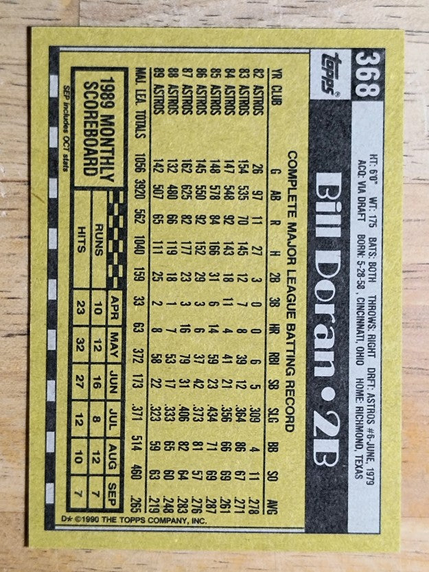 1990 Topps #368 Bill Doran