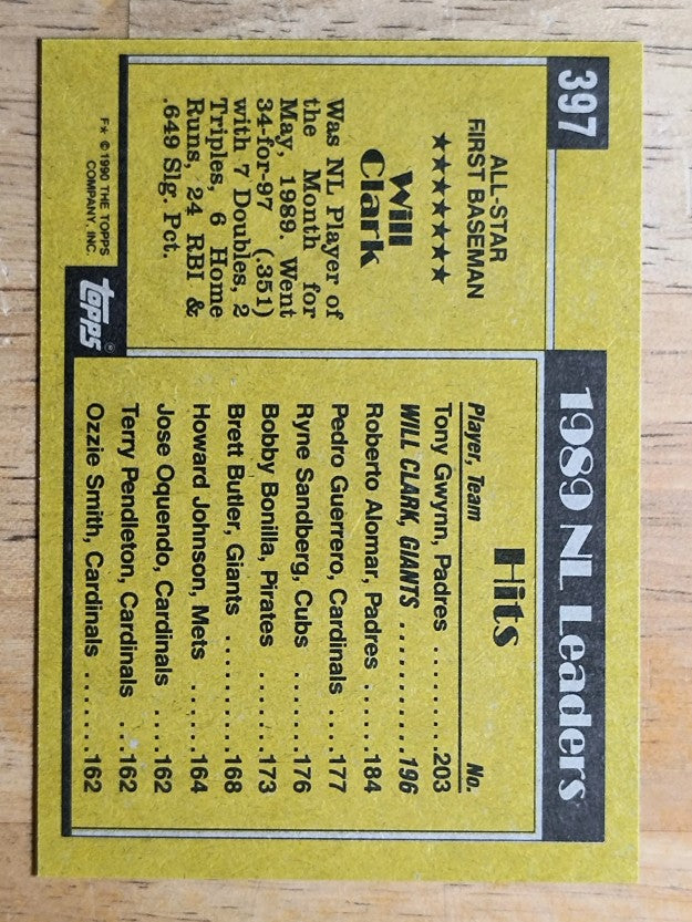 1990 Topps #397 Will Clark AS
