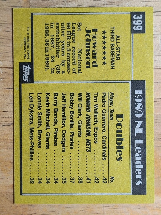 1990 Topps #399 Howard Johnson AS