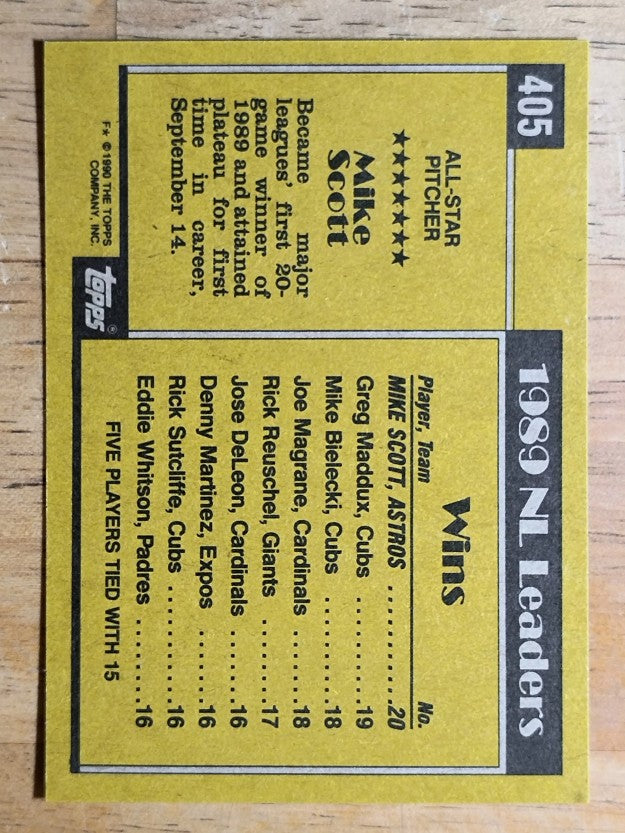 1990 Topps #405 Mike Scott AS