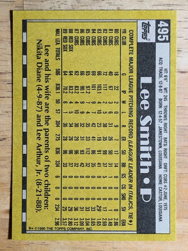 1990 Topps #495 Lee Smith