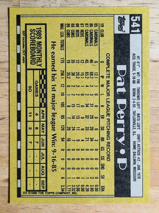 1990 Topps #541 Pat Perry