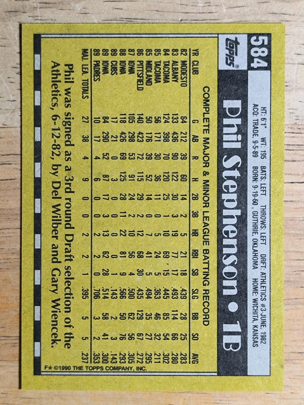 1990 Topps #584 Phil Stephenson