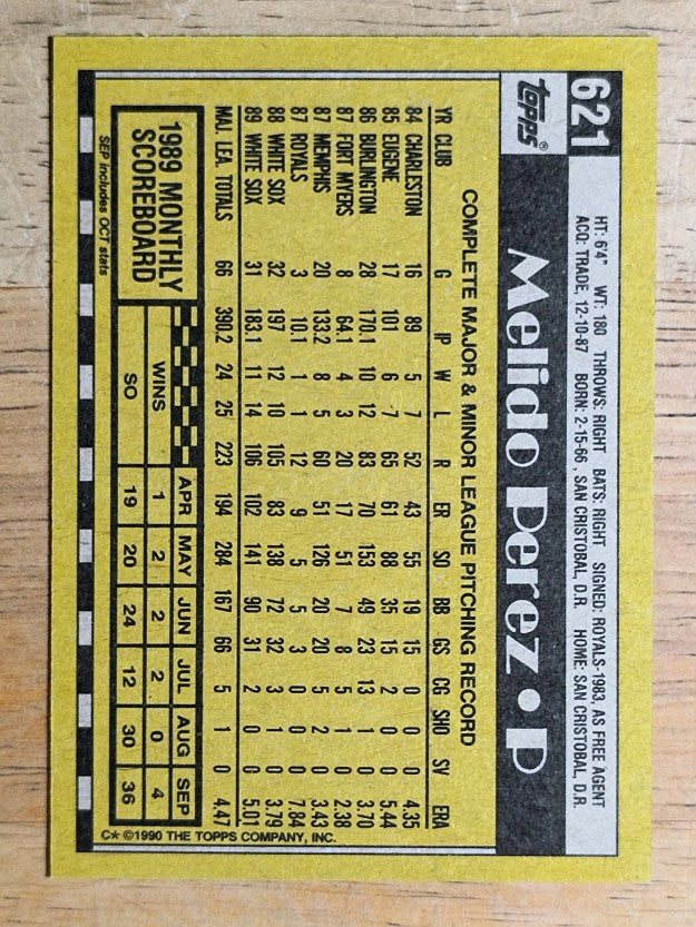 1990 Topps #621 Melido Perez