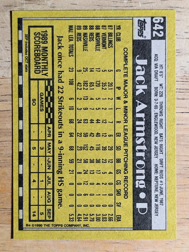 1990 Topps #642 Jack Armstrong
