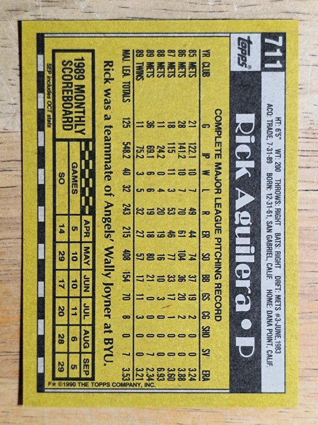 1990 Topps #711 Rick Aguilera
