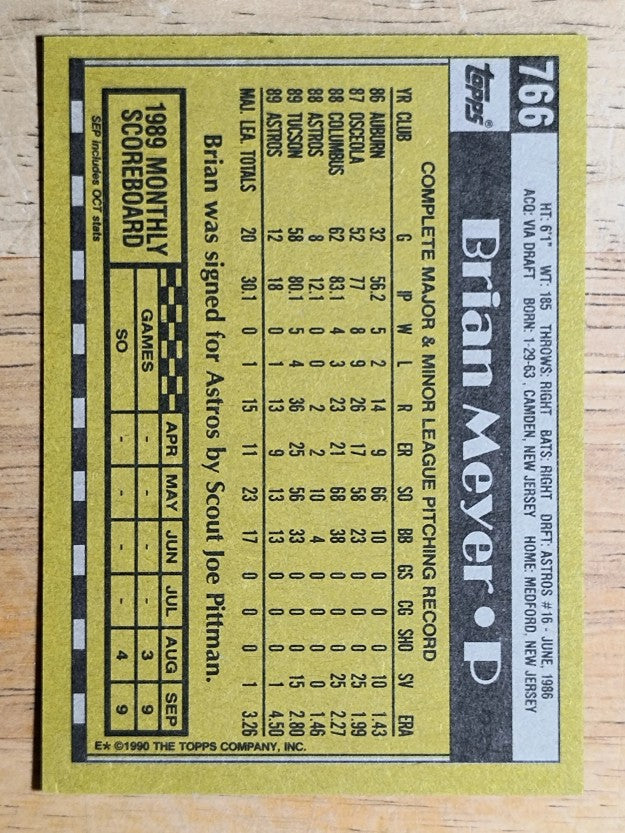 1990 Topps #766 Brian Meyer