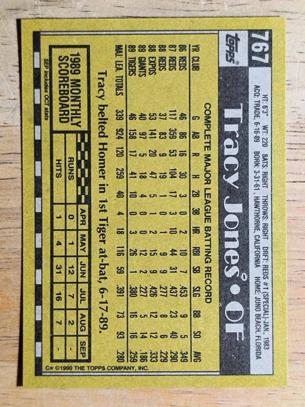 1990 Topps #767 Tracy Jones
