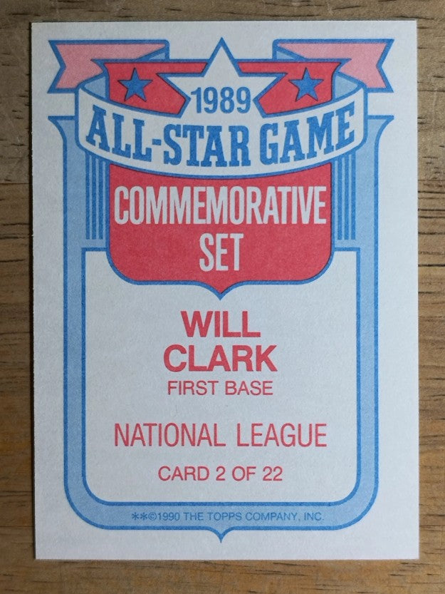 1990 Topps Glossy All-Stars #2 Will Clark