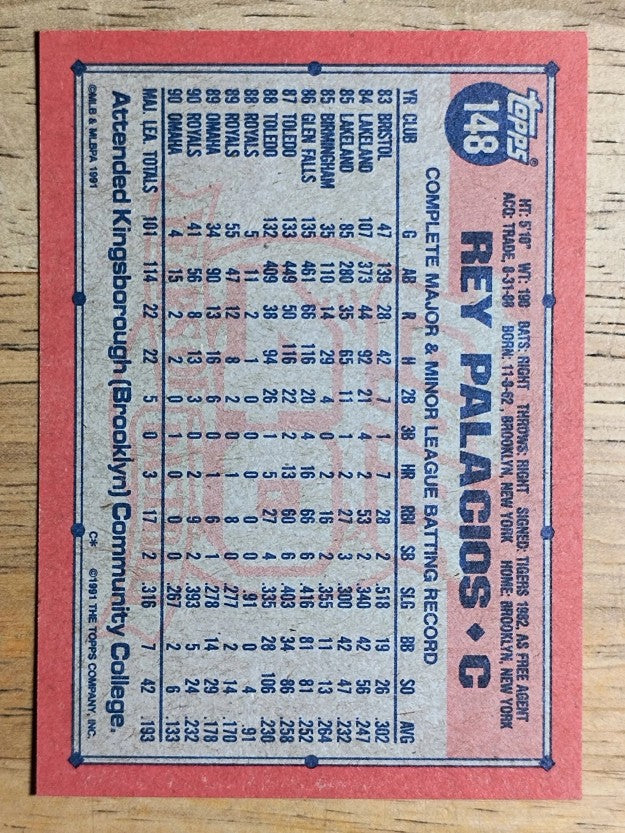 1991 Topps #148 Rey Palacios