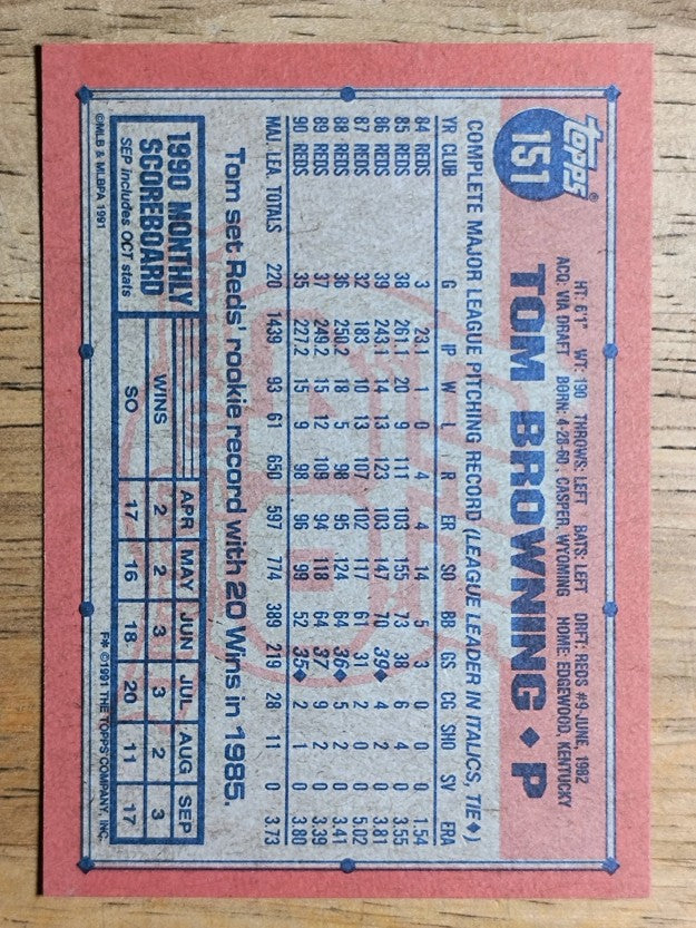 1991 Topps #151 Tom Browning