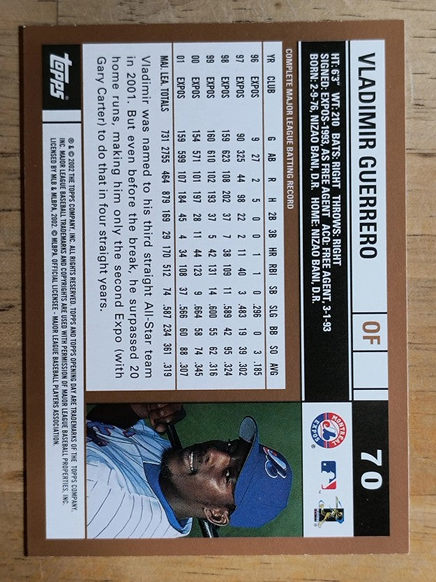 2002 Topps Opening Day #70 Vladimir Guerrero