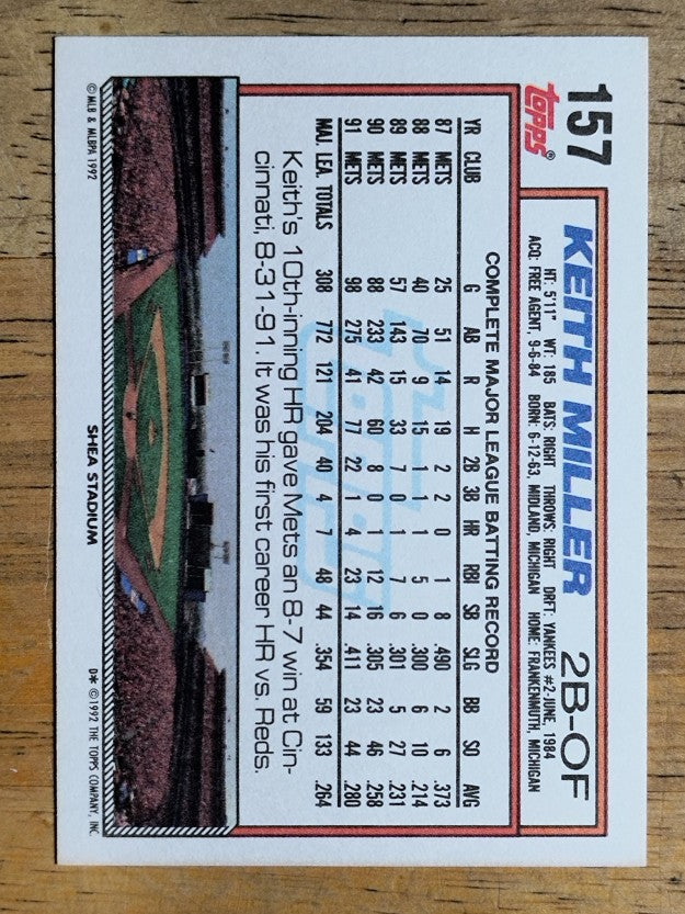 1992 Topps #157 Keith Miller