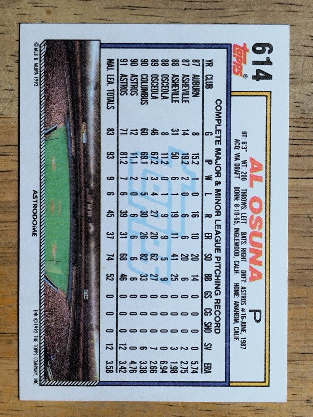1992 Topps #614 Al Osuna