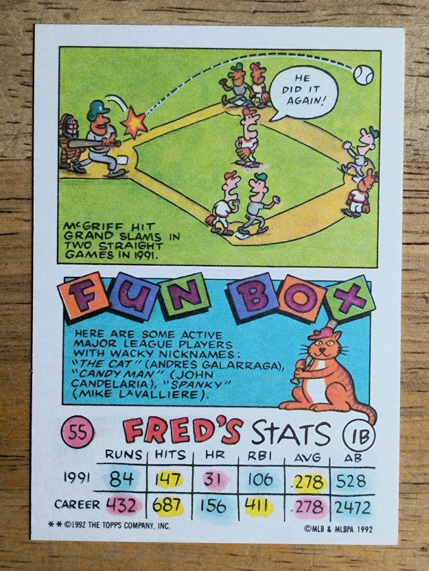 1992 Topps Kids #55 Fred McGriff