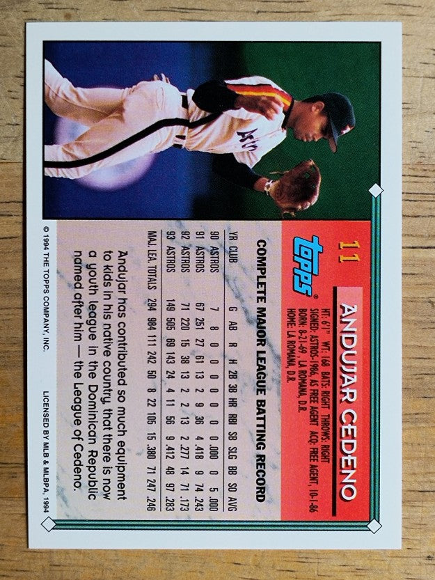 1994 Topps #11 Andujar Cedeno
