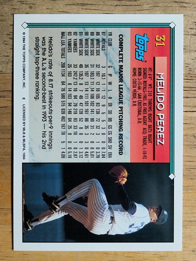 1994 Topps #31 Melido Perez