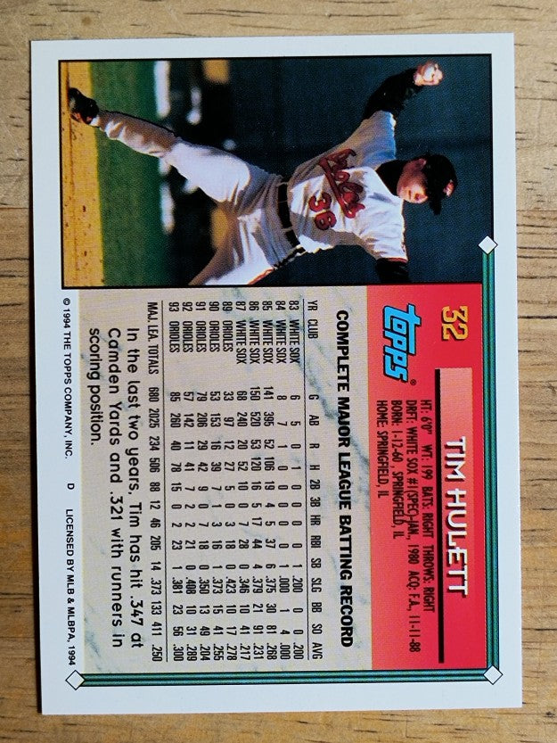 1994 Topps #32 Tim Hulett