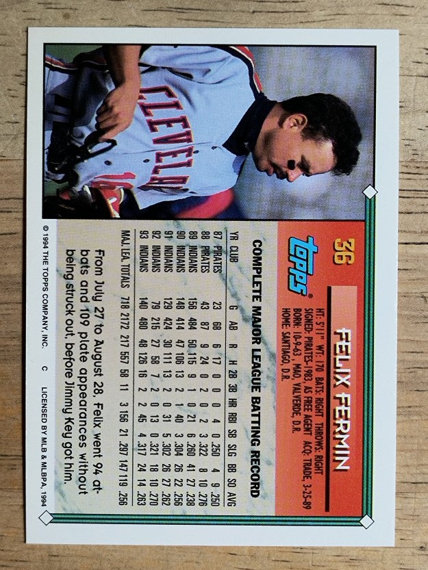 1994 Topps #36 Felix Fermin
