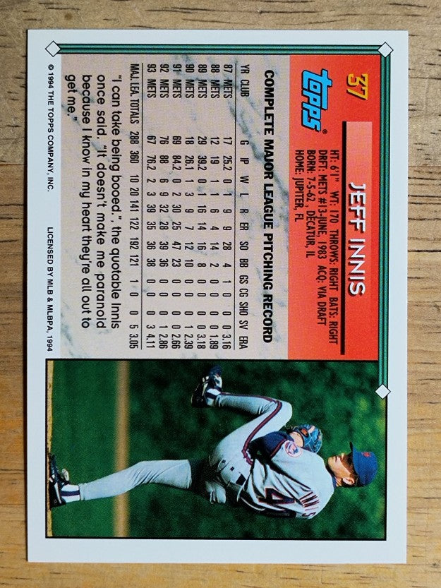 1994 Topps #37 Jeff Innis