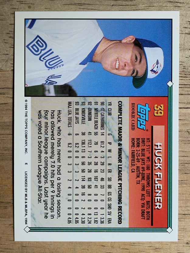 1994 Topps #39 Huck Flener RC